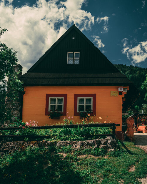 Colorful traditional house in Vlkolinec