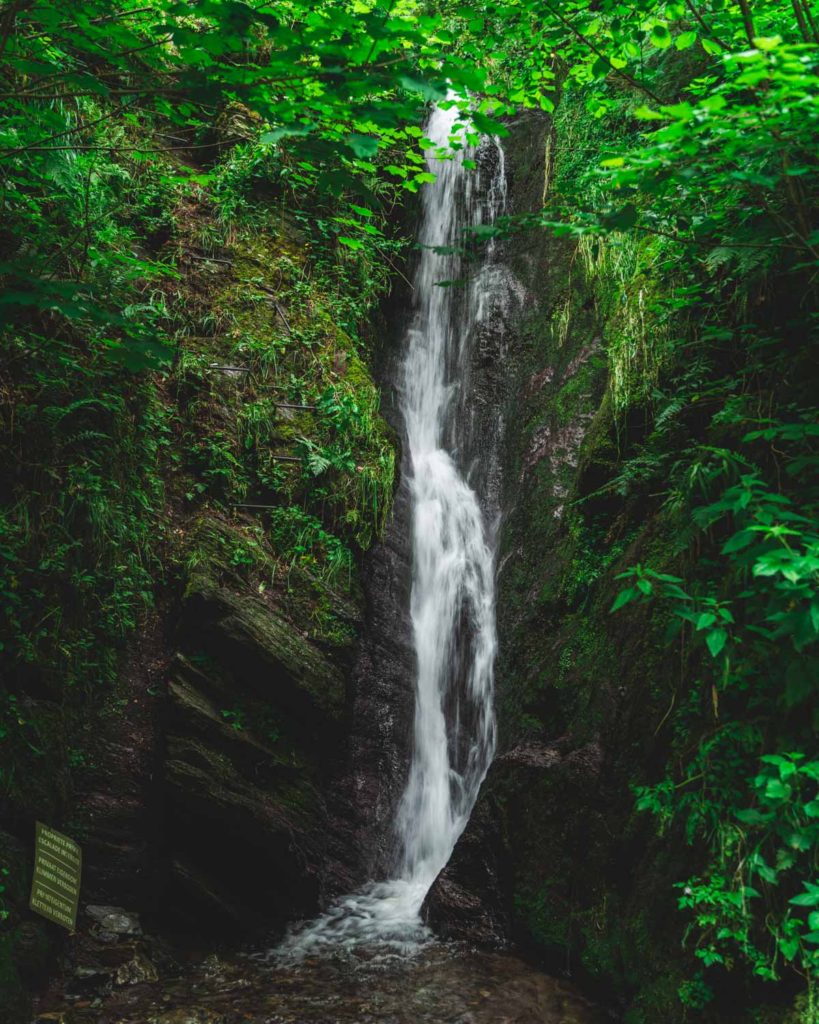 The Reinhardstein waterfall shot from the bottom. Belgium's highest waterfall (60 m)