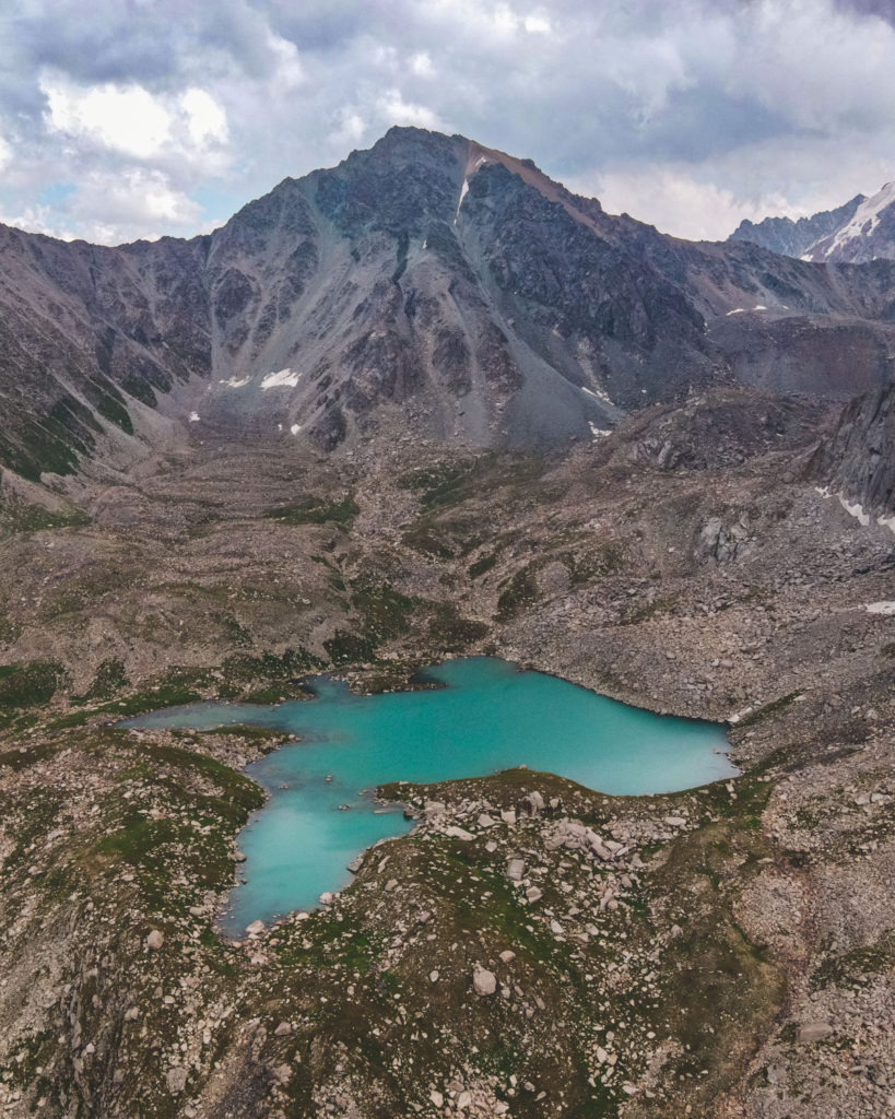 Yrdyk Lake in Kyrgyzstan from above