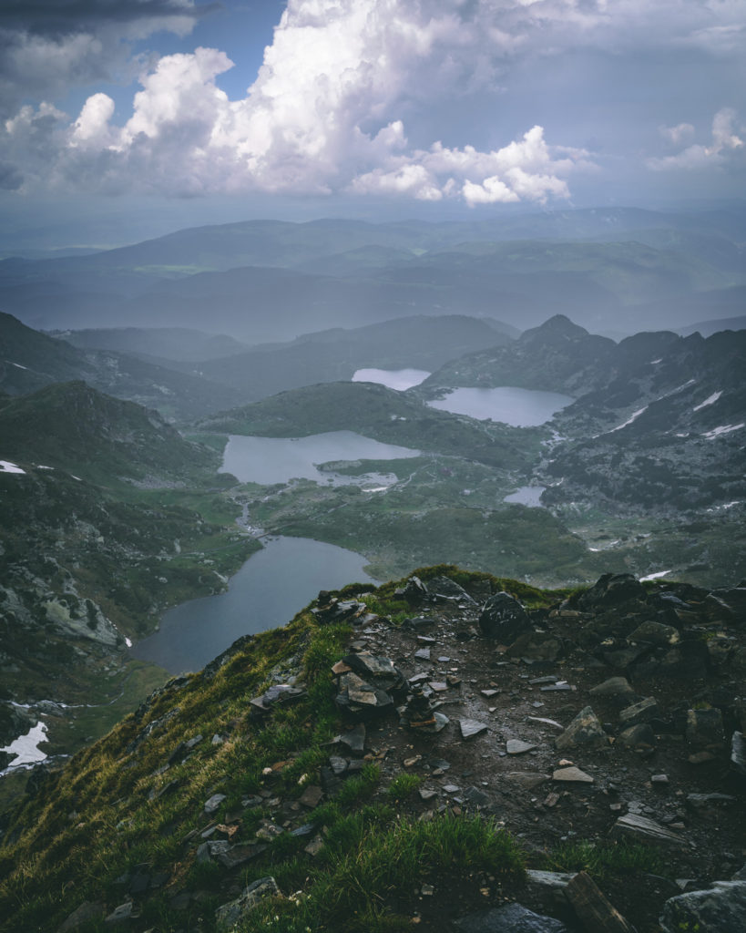 seven rila lakes on a gloomy day